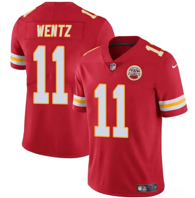 Men’s Kansas City Chiefs #11 Carson Wentz Red Vapor Untouchable Limited Stitched Football Jersey